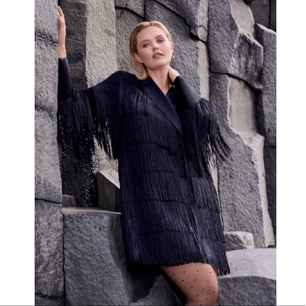 Eloquii Fringe Blazer Dress